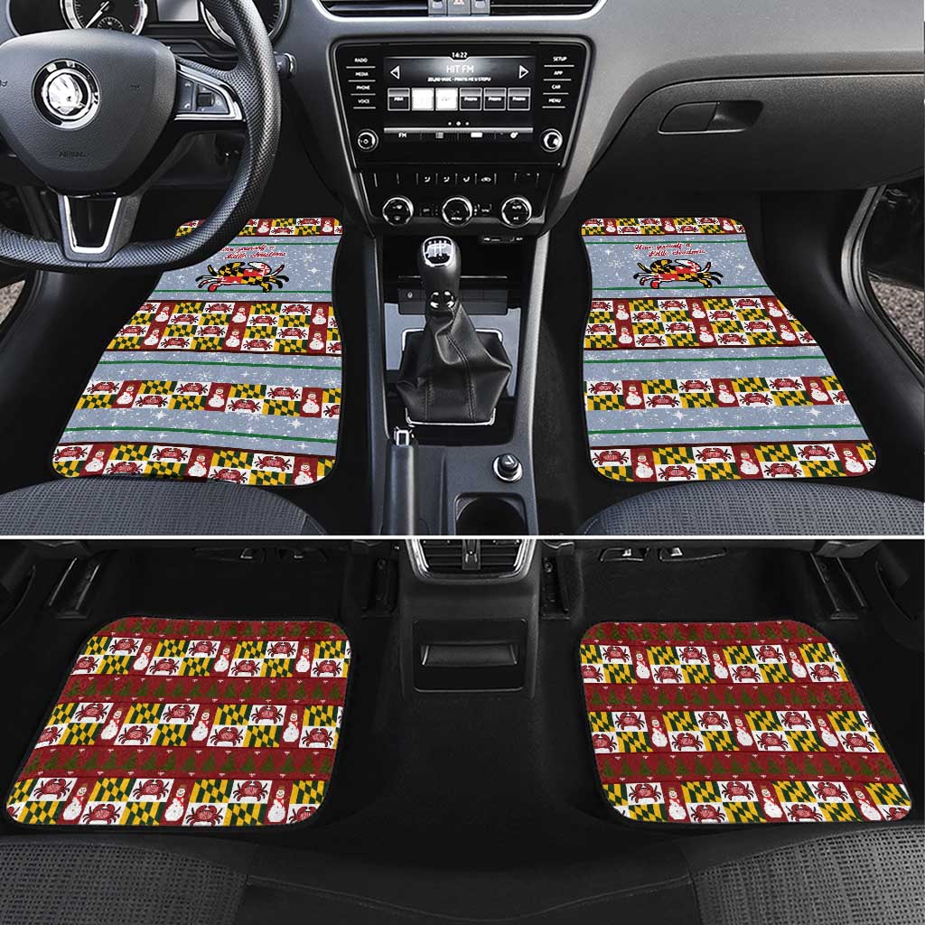 Maryland Symbols Christmas Car Mats Xmas Holiday Patterns - Wonder Print Shop