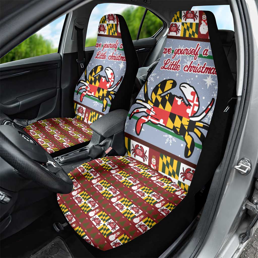 Maryland Symbols Christmas Car Seat Cover Xmas Holiday Patterns - Wonder Print Shop