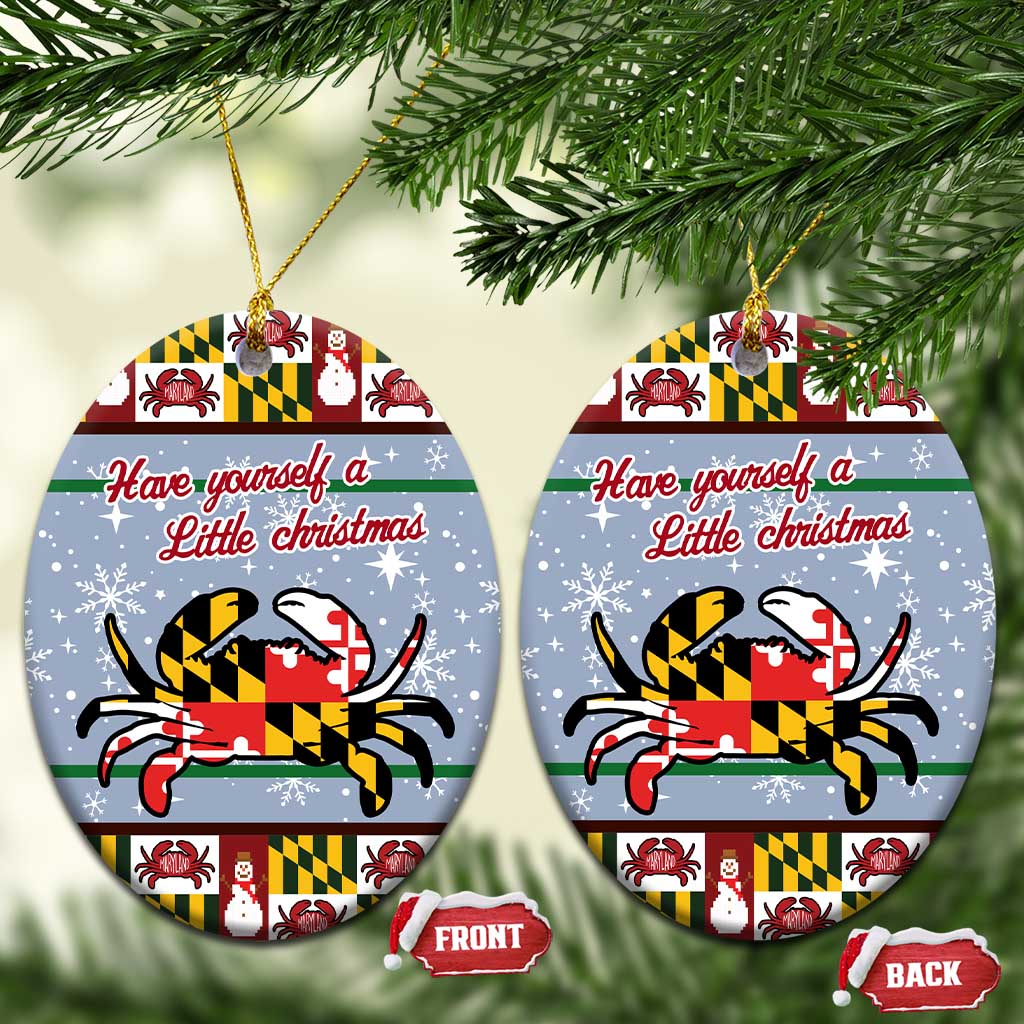 Maryland Symbols Christmas Ceramic Ornament Xmas Holiday Patterns - Wonder Print Shop