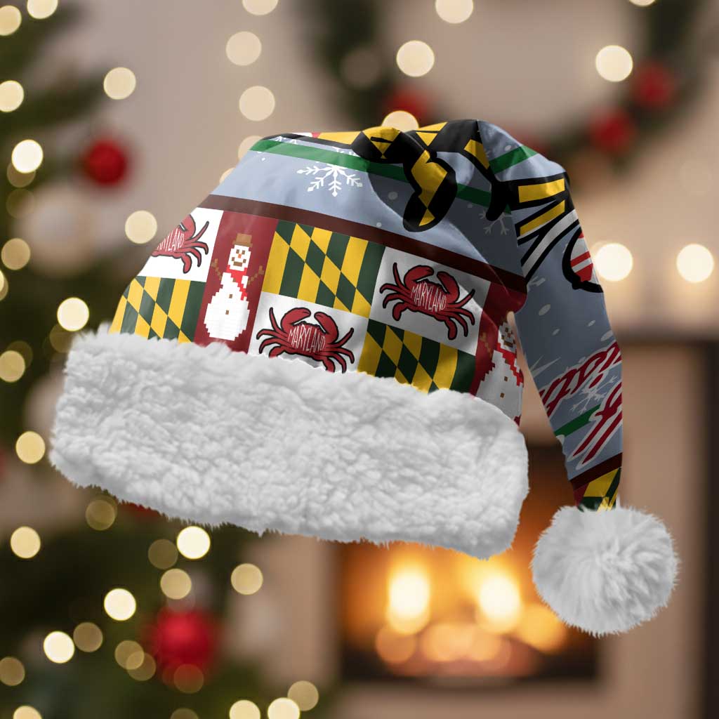 Maryland Symbols Christmas Santa Hat Xmas Holiday Patterns - Wonder Print Shop