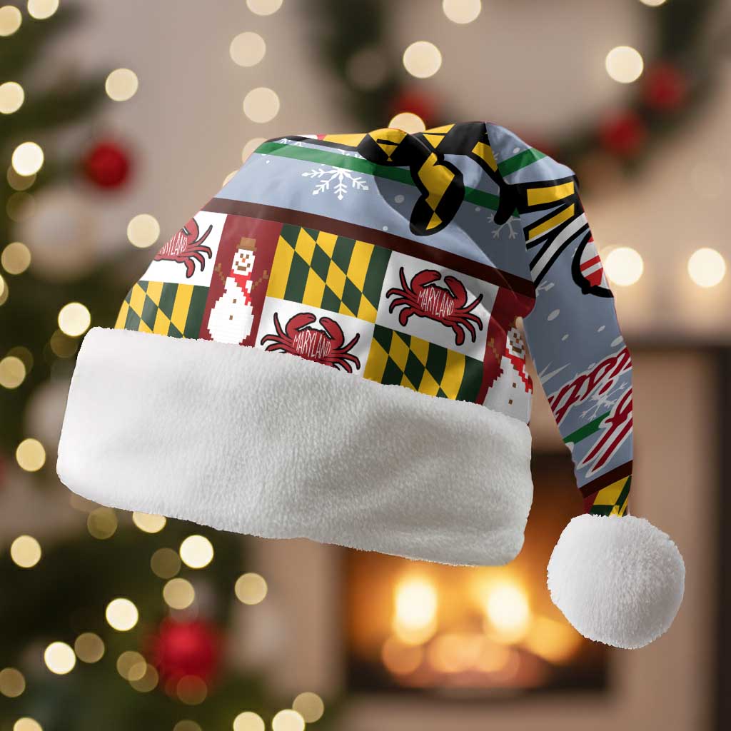 Maryland Symbols Christmas Santa Hat Xmas Holiday Patterns - Wonder Print Shop