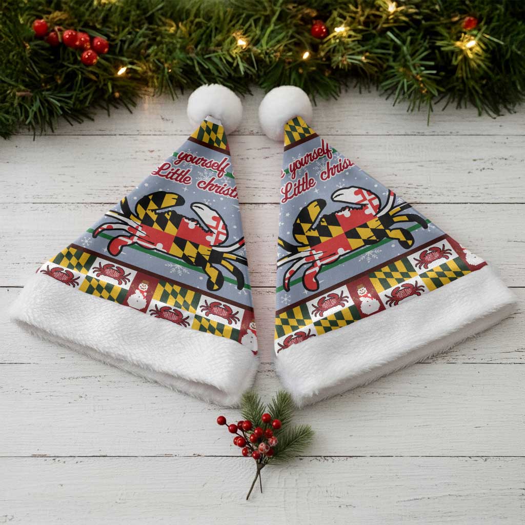 Maryland Symbols Christmas Santa Hat Xmas Holiday Patterns - Wonder Print Shop