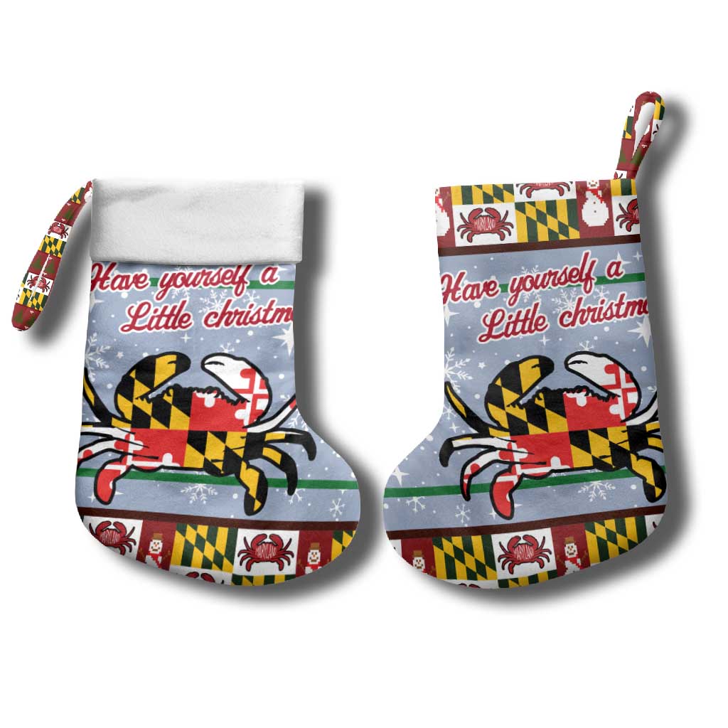 Maryland Symbols Christmas Stocking Xmas Holiday Patterns - Wonder Print Shop