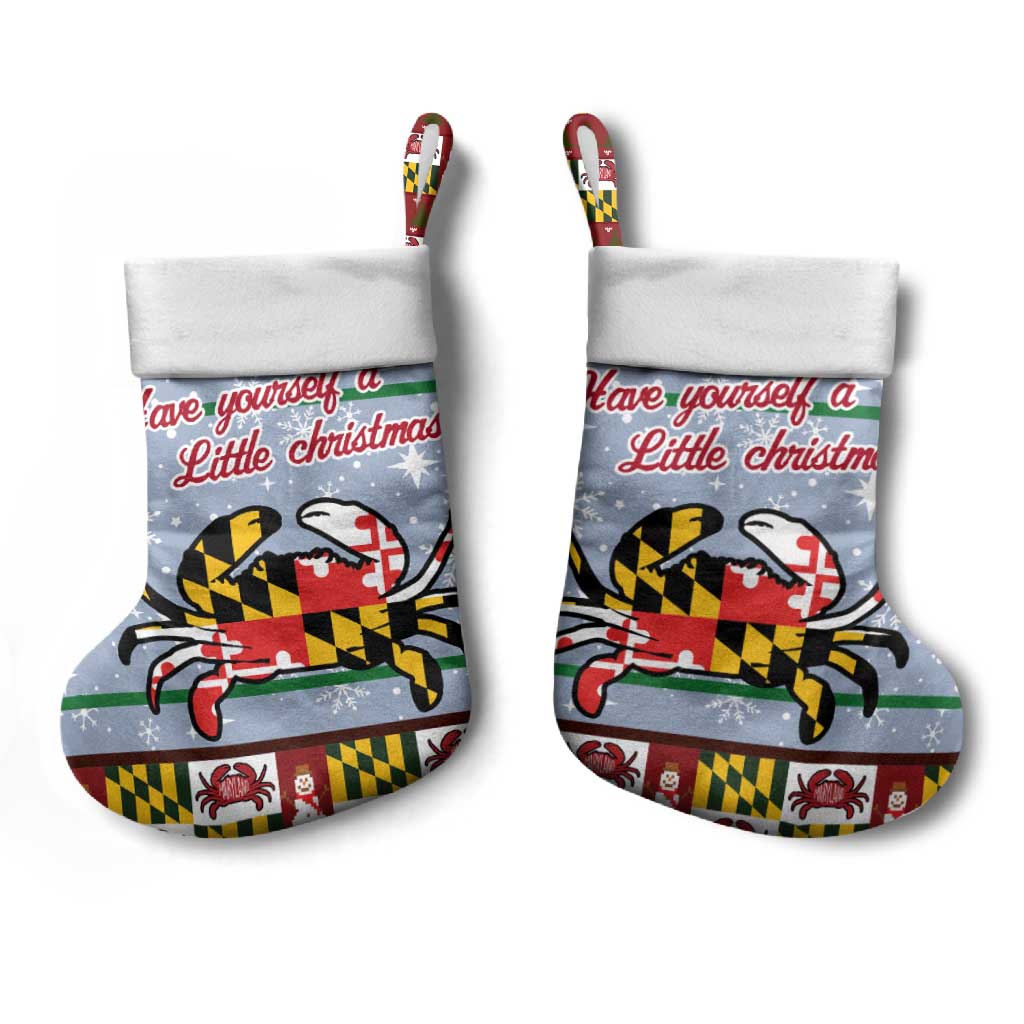 Maryland Symbols Christmas Stocking Xmas Holiday Patterns - Wonder Print Shop