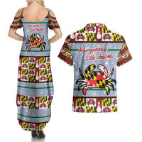 Maryland Symbols Christmas Couples Matching Summer Maxi Dress and Hawaiian Shirt Xmas Holiday Patterns - Wonder Print Shop