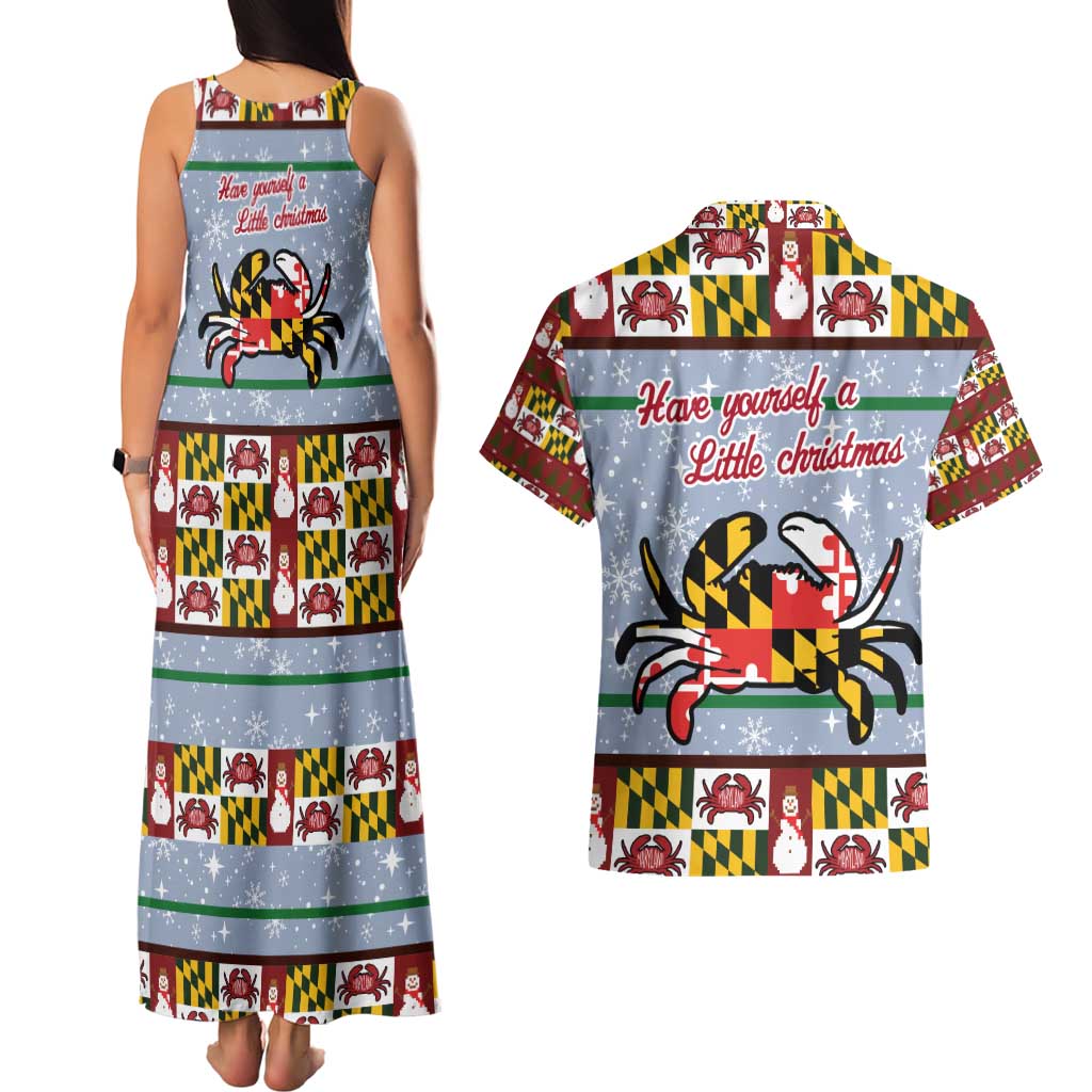 Maryland Symbols Christmas Couples Matching Tank Maxi Dress and Hawaiian Shirt Xmas Holiday Patterns - Wonder Print Shop