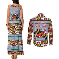 Maryland Symbols Christmas Couples Matching Tank Maxi Dress and Long Sleeve Button Shirt Xmas Holiday Patterns - Wonder Print Shop