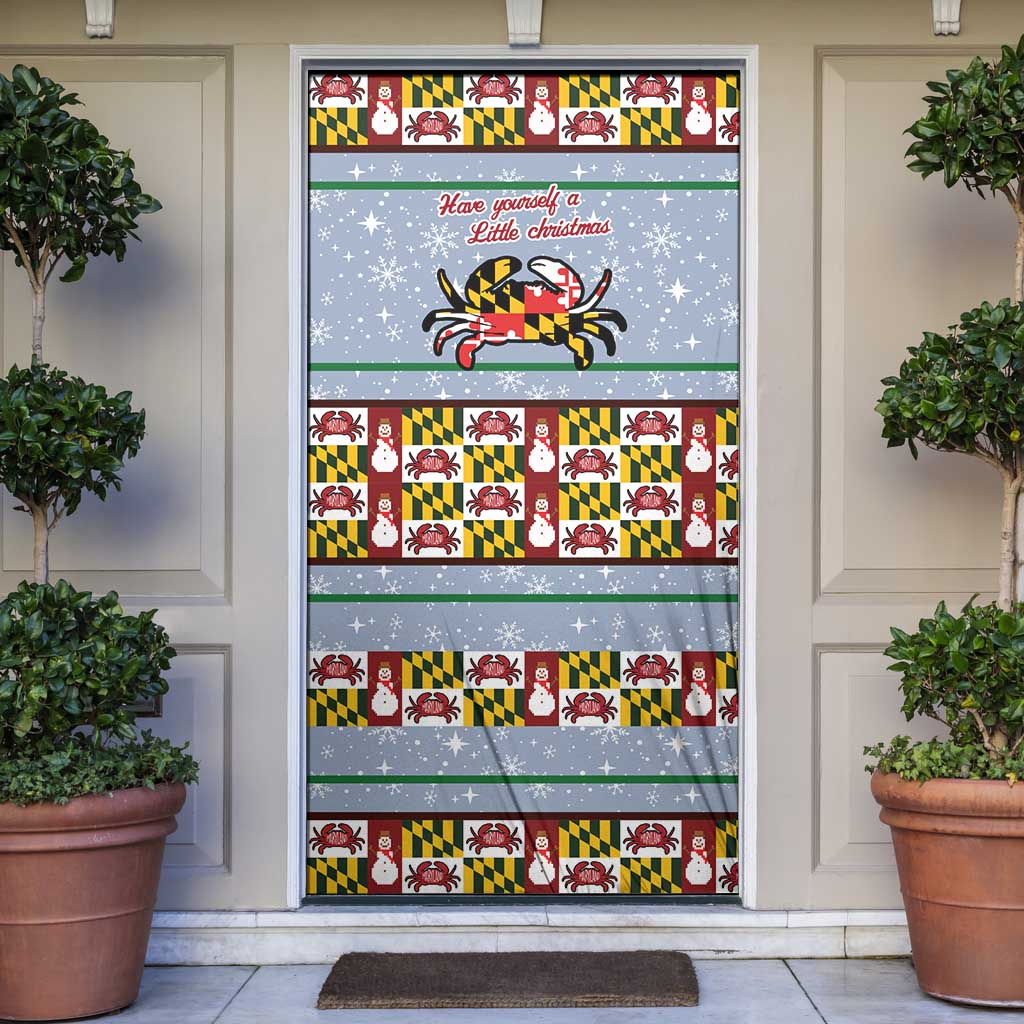 Maryland Symbols Christmas Door Cover Xmas Holiday Patterns - Wonder Print Shop