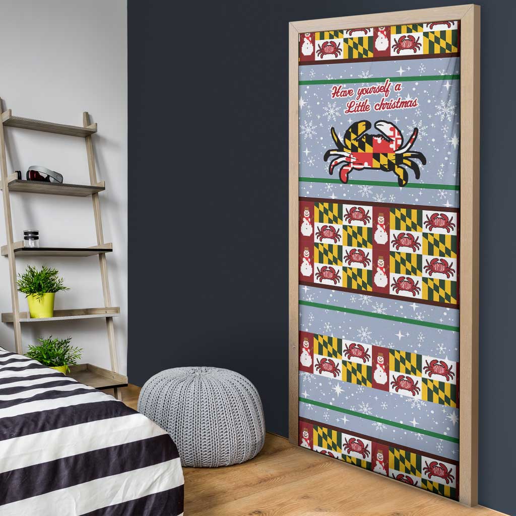 Maryland Symbols Christmas Door Cover Xmas Holiday Patterns - Wonder Print Shop
