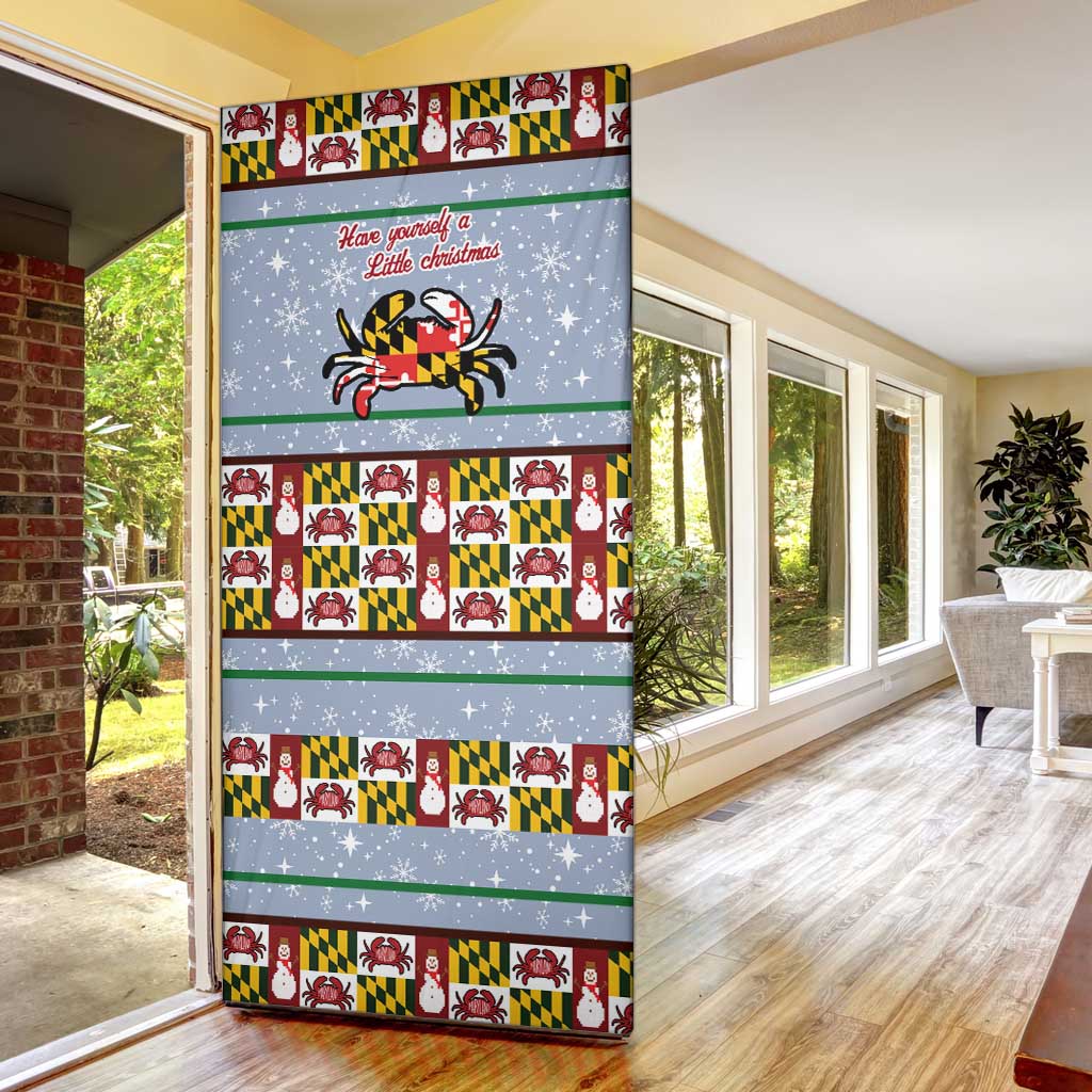 Maryland Symbols Christmas Door Cover Xmas Holiday Patterns - Wonder Print Shop