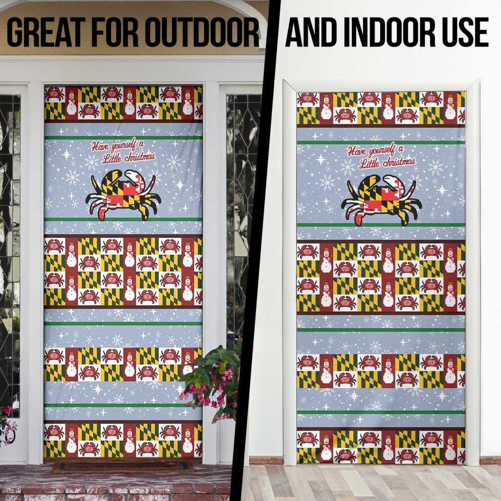 Maryland Symbols Christmas Door Cover Xmas Holiday Patterns - Wonder Print Shop