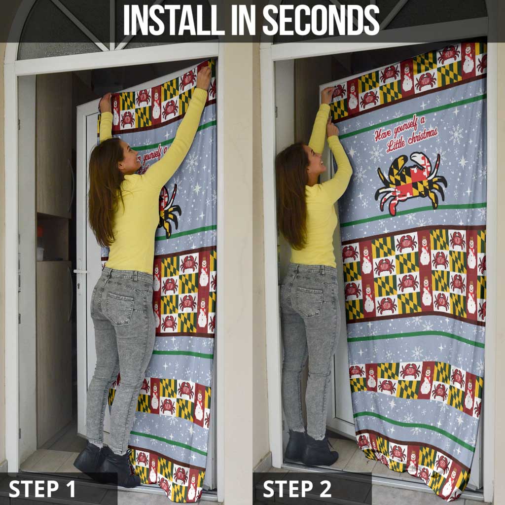 Maryland Symbols Christmas Door Cover Xmas Holiday Patterns - Wonder Print Shop