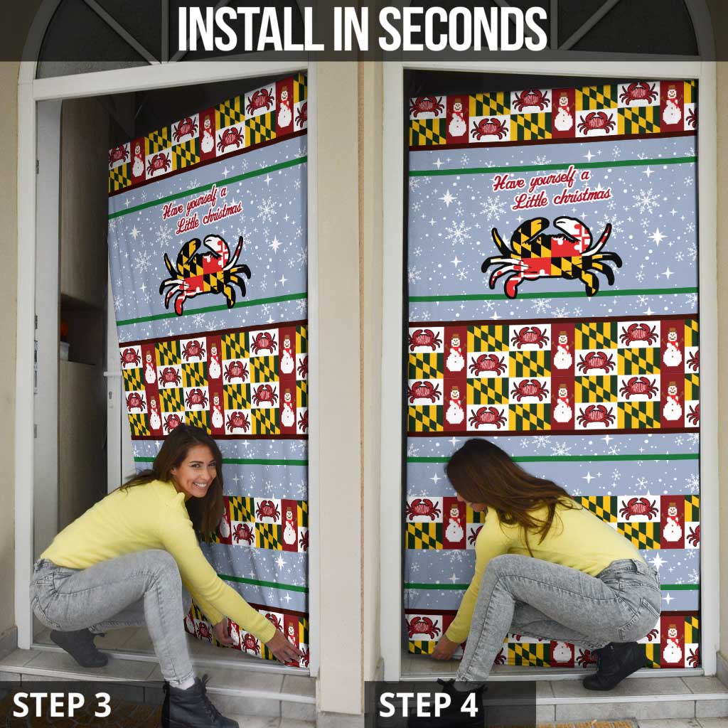 Maryland Symbols Christmas Door Cover Xmas Holiday Patterns - Wonder Print Shop