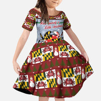 Maryland Symbols Christmas Family Matching Long Sleeve Bodycon Dress and Hawaiian Shirt Xmas Holiday Patterns - Wonder Print Shop