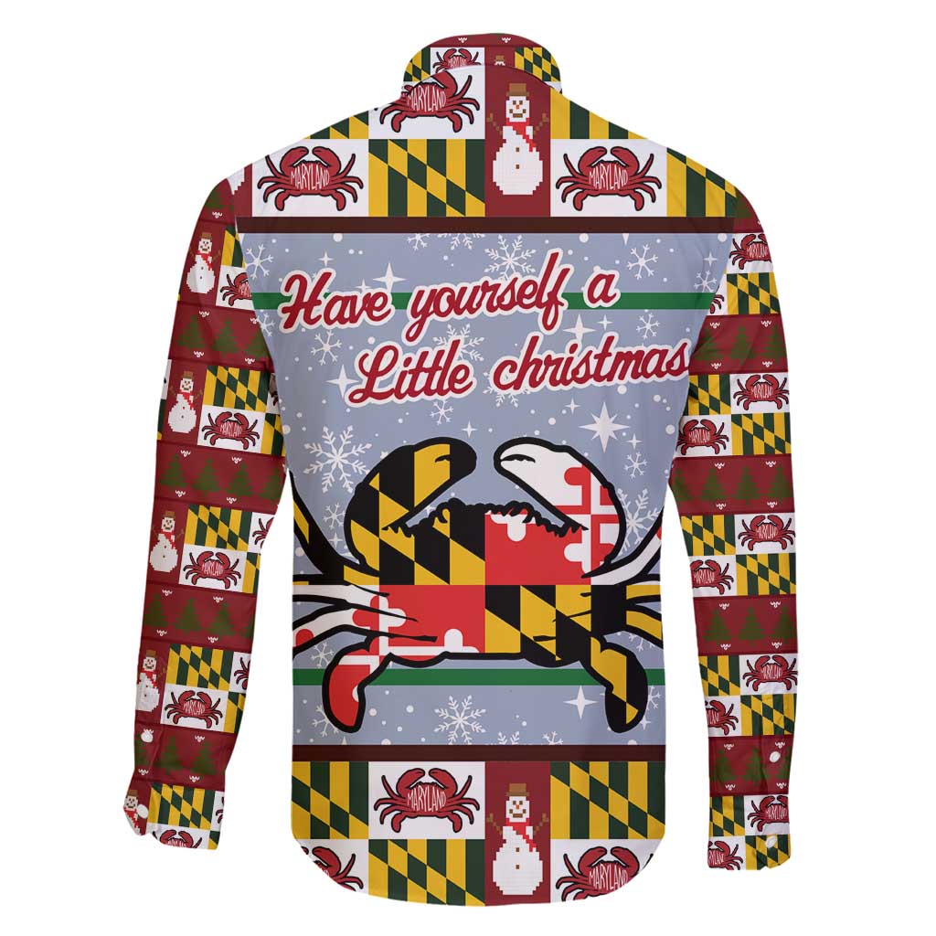 Maryland Symbols Christmas Family Matching Long Sleeve Bodycon Dress and Hawaiian Shirt Xmas Holiday Patterns - Wonder Print Shop