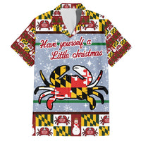 Maryland Symbols Christmas Family Matching Off The Shoulder Long Sleeve Dress and Hawaiian Shirt Xmas Holiday Patterns - Wonder Print Shop