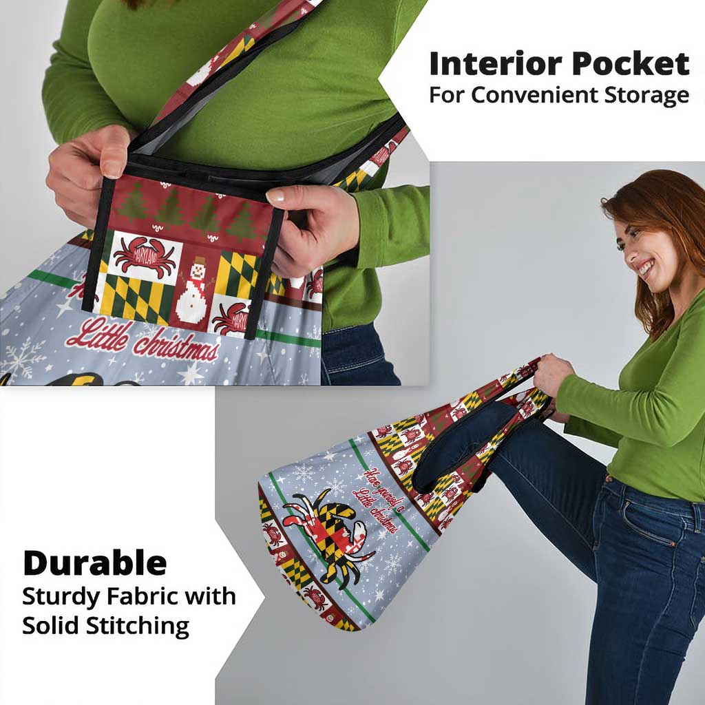 Maryland Symbols Christmas Grocery Bag Xmas Holiday Patterns - Wonder Print Shop
