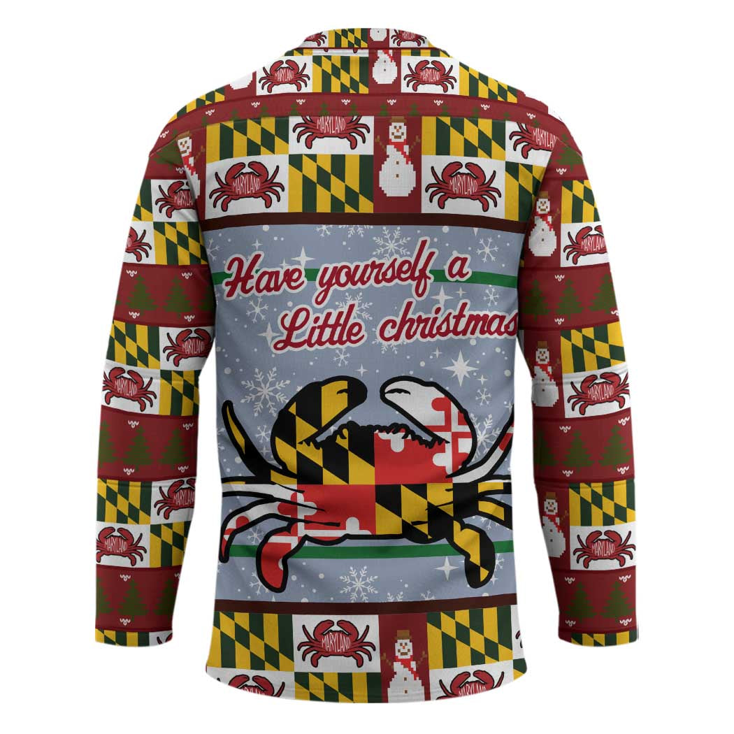 Maryland Symbols Christmas Hockey Jersey Xmas Holiday Patterns - Wonder Print Shop