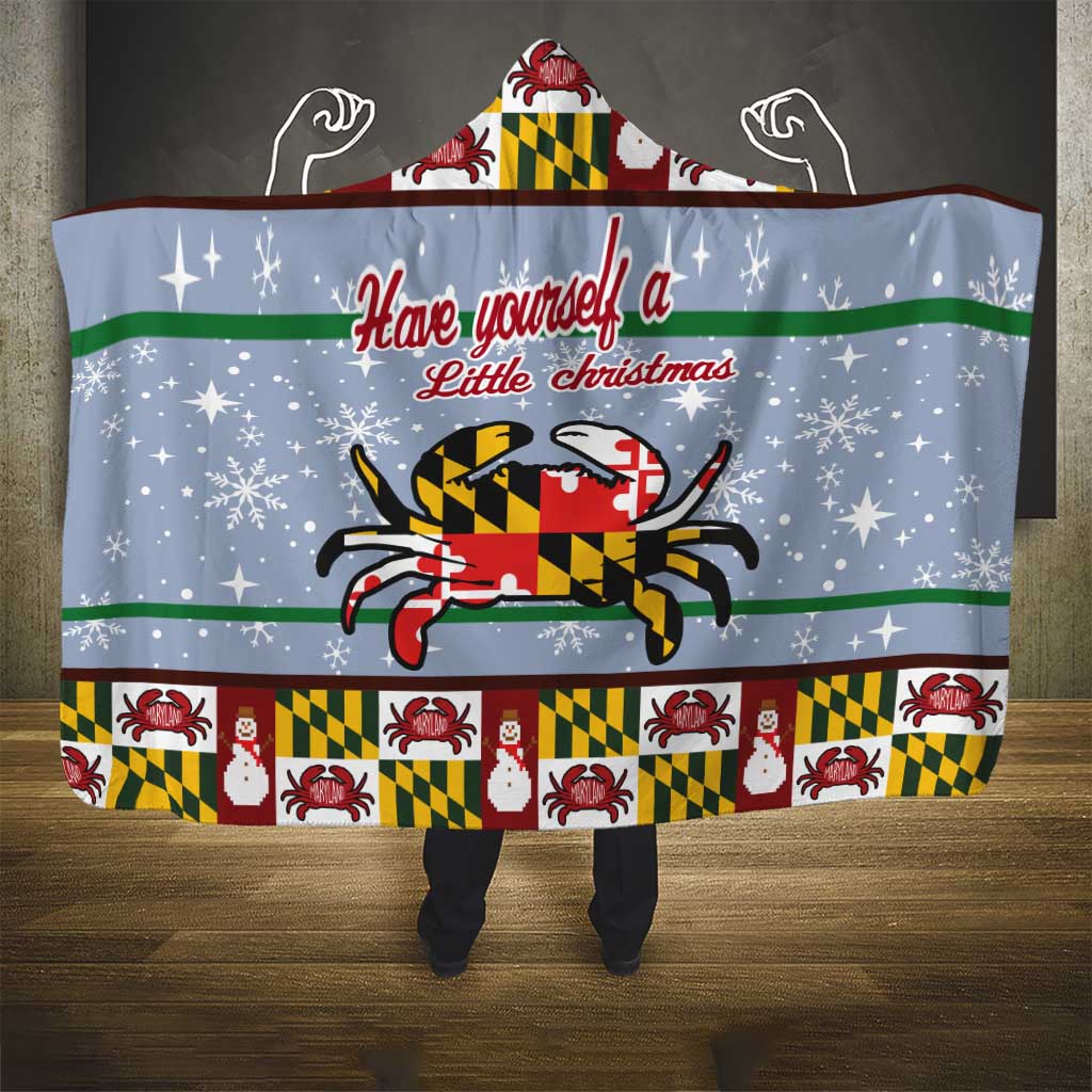 Maryland Symbols Christmas Hooded Blanket Xmas Holiday Patterns - Wonder Print Shop
