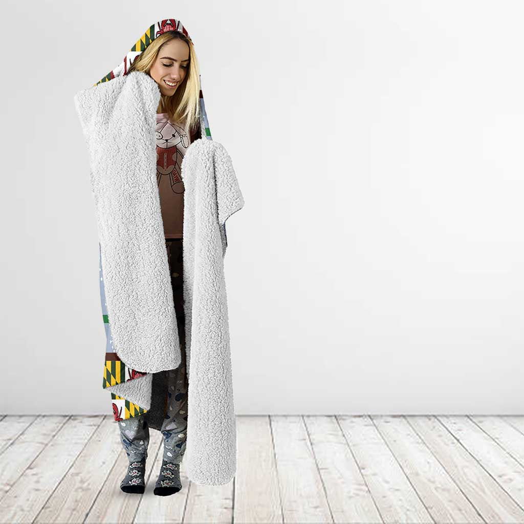 Maryland Symbols Christmas Hooded Blanket Xmas Holiday Patterns - Wonder Print Shop