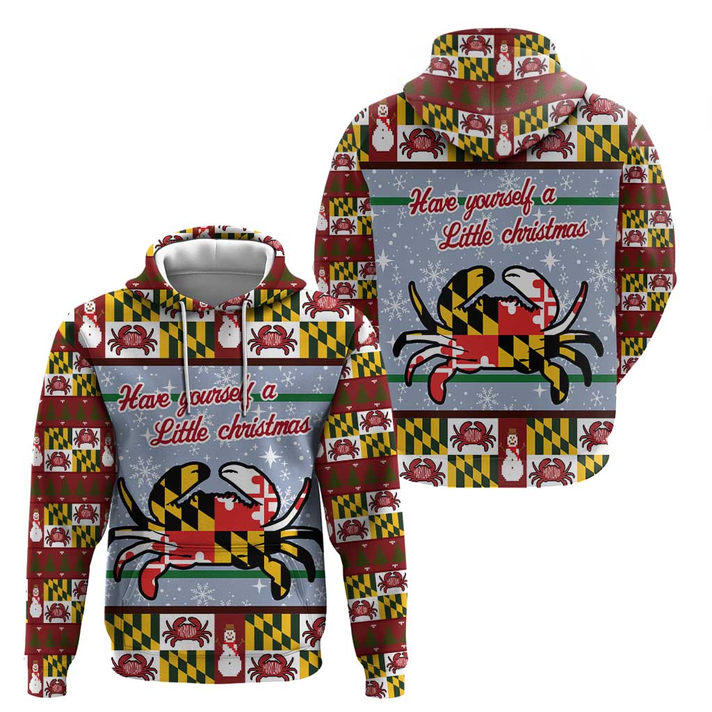 Maryland Symbols Christmas Hoodie Xmas Holiday Patterns - Wonder Print Shop