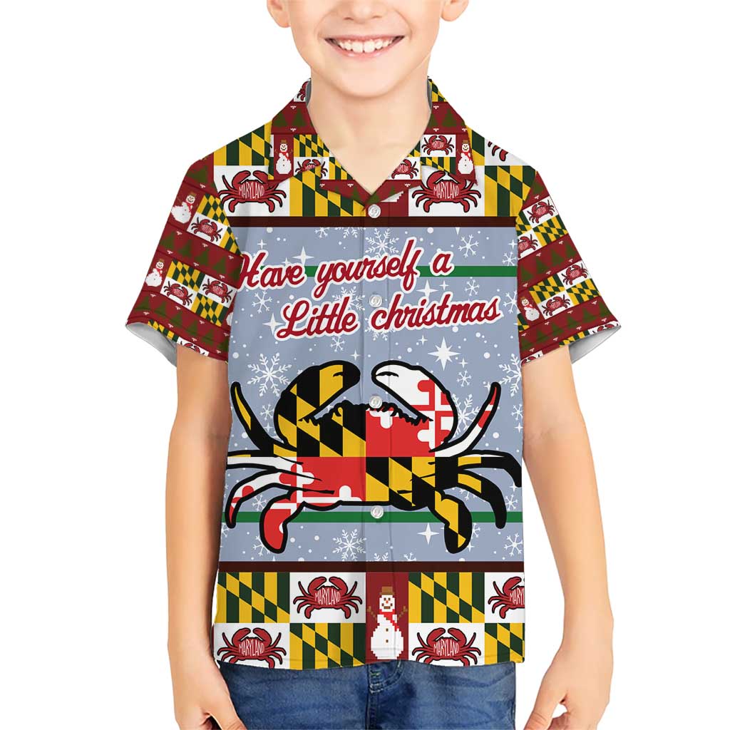 Maryland Symbols Christmas Kid Hawaiian Shirt Xmas Holiday Patterns - Wonder Print Shop