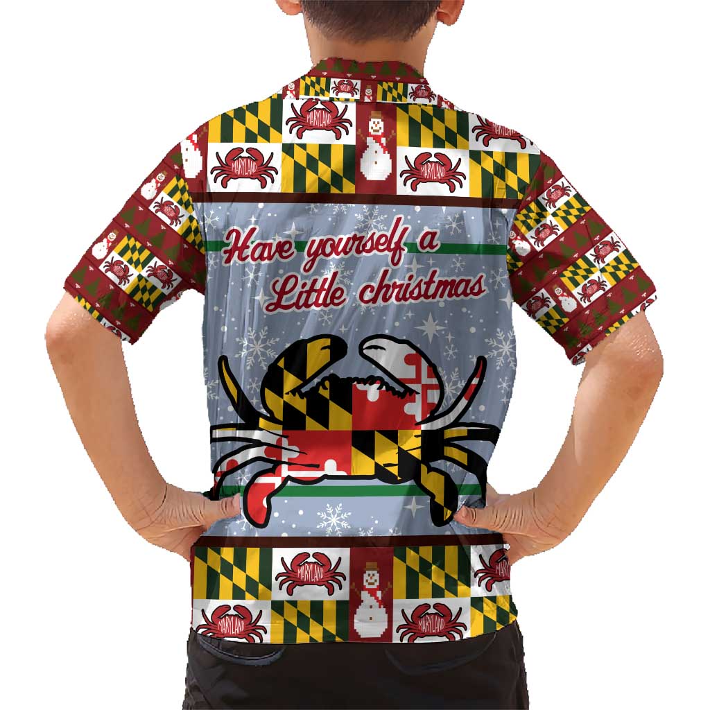 Maryland Symbols Christmas Kid Hawaiian Shirt Xmas Holiday Patterns - Wonder Print Shop