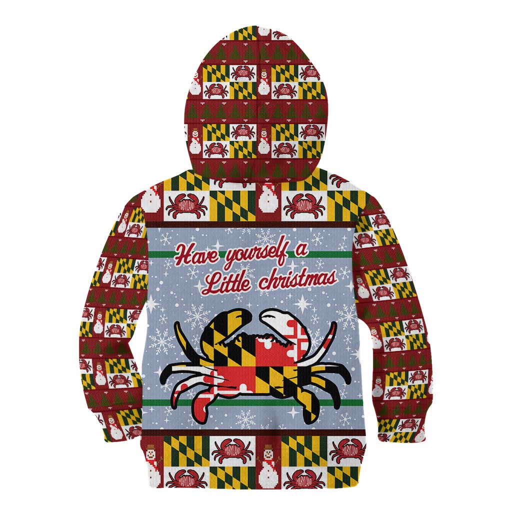 Maryland Symbols Christmas Kid Hoodie Xmas Holiday Patterns - Wonder Print Shop