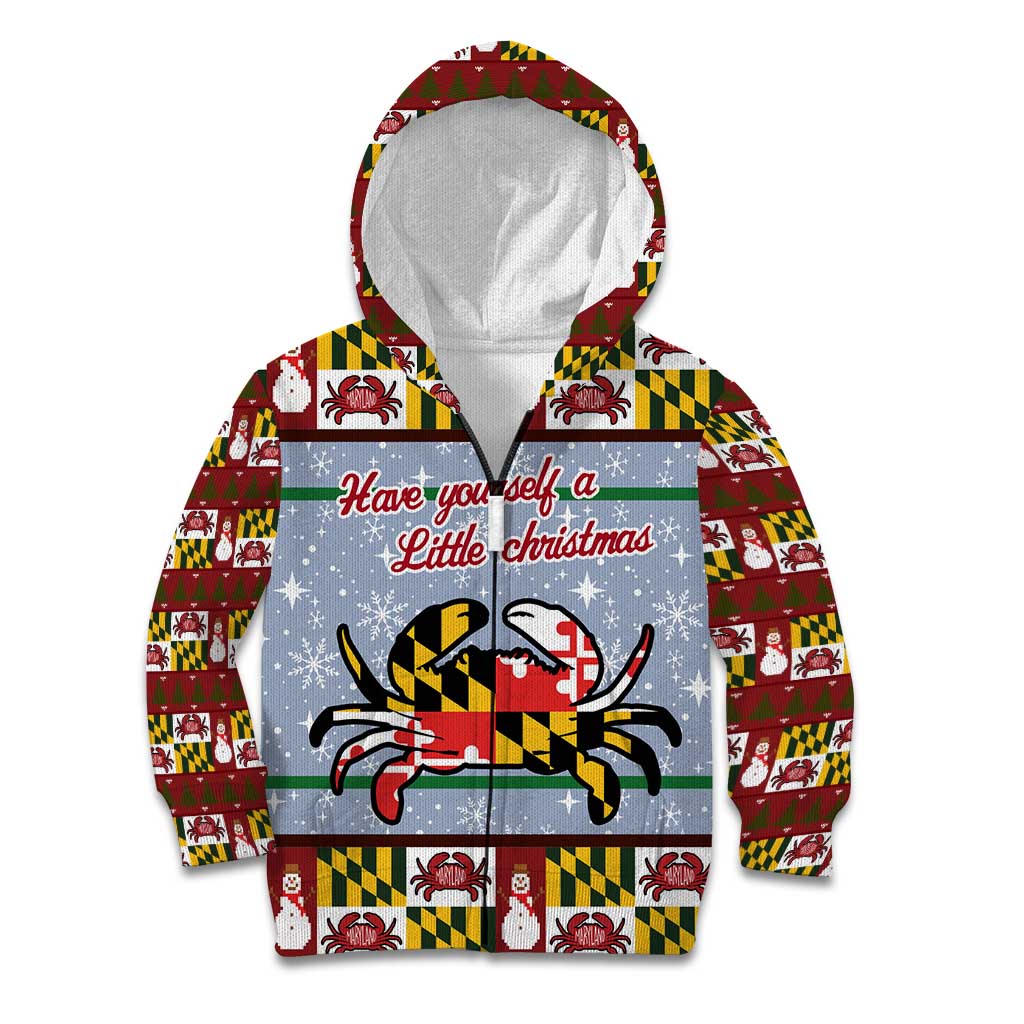 Maryland Symbols Christmas Kid Hoodie Xmas Holiday Patterns - Wonder Print Shop