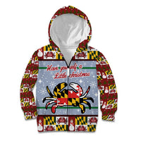 Maryland Symbols Christmas Kid Hoodie Xmas Holiday Patterns - Wonder Print Shop