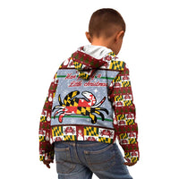 Maryland Symbols Christmas Kid Hoodie Xmas Holiday Patterns - Wonder Print Shop