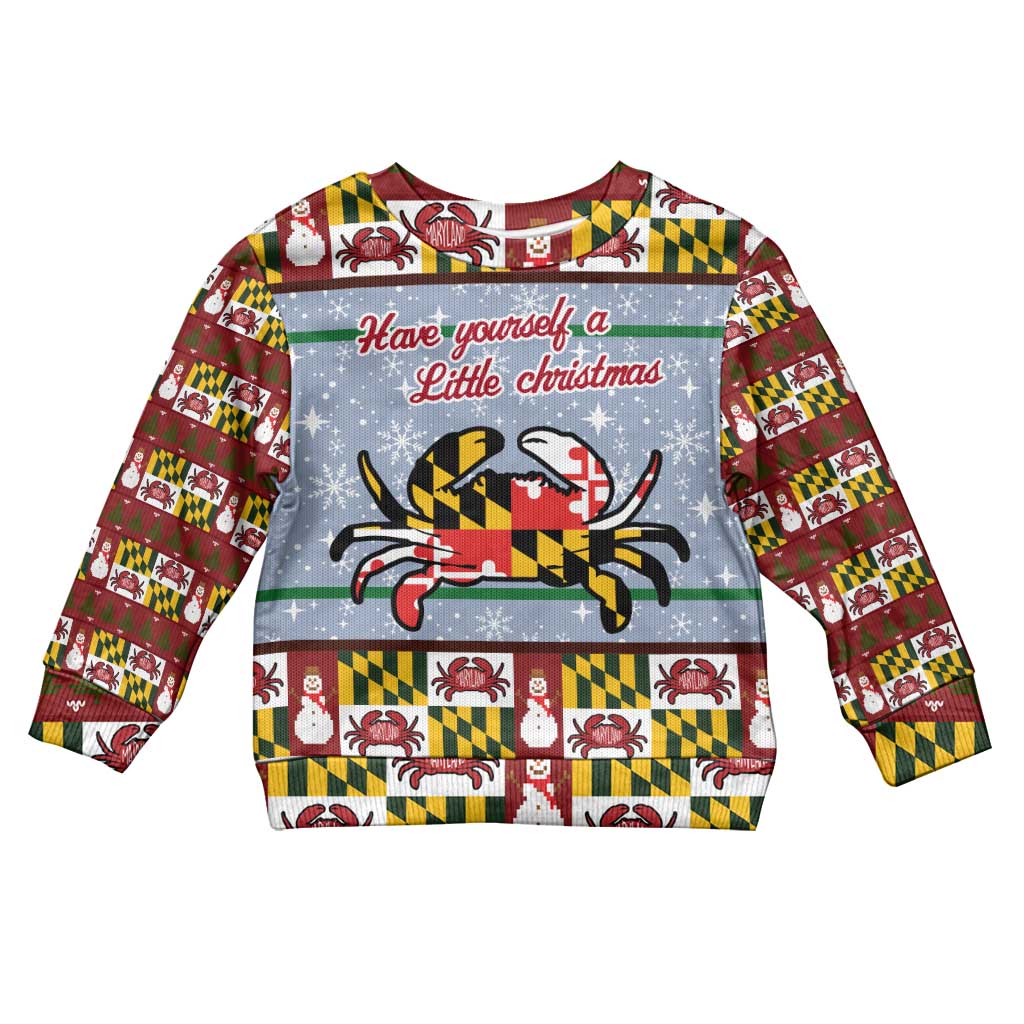 Maryland Symbols Christmas Kid Ugly Christmas Sweater Xmas Holiday Patterns - Wonder Print Shop