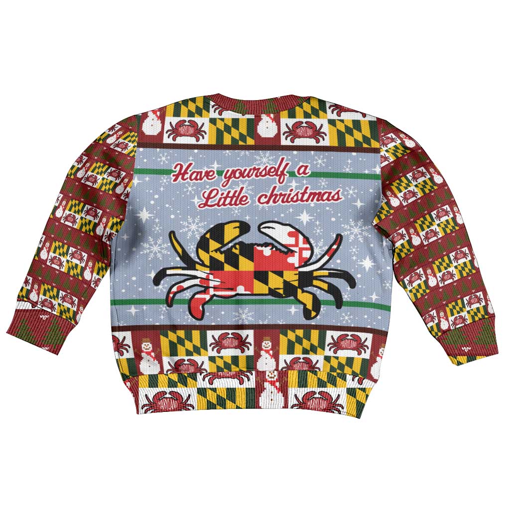 Maryland Symbols Christmas Kid Ugly Christmas Sweater Xmas Holiday Patterns - Wonder Print Shop