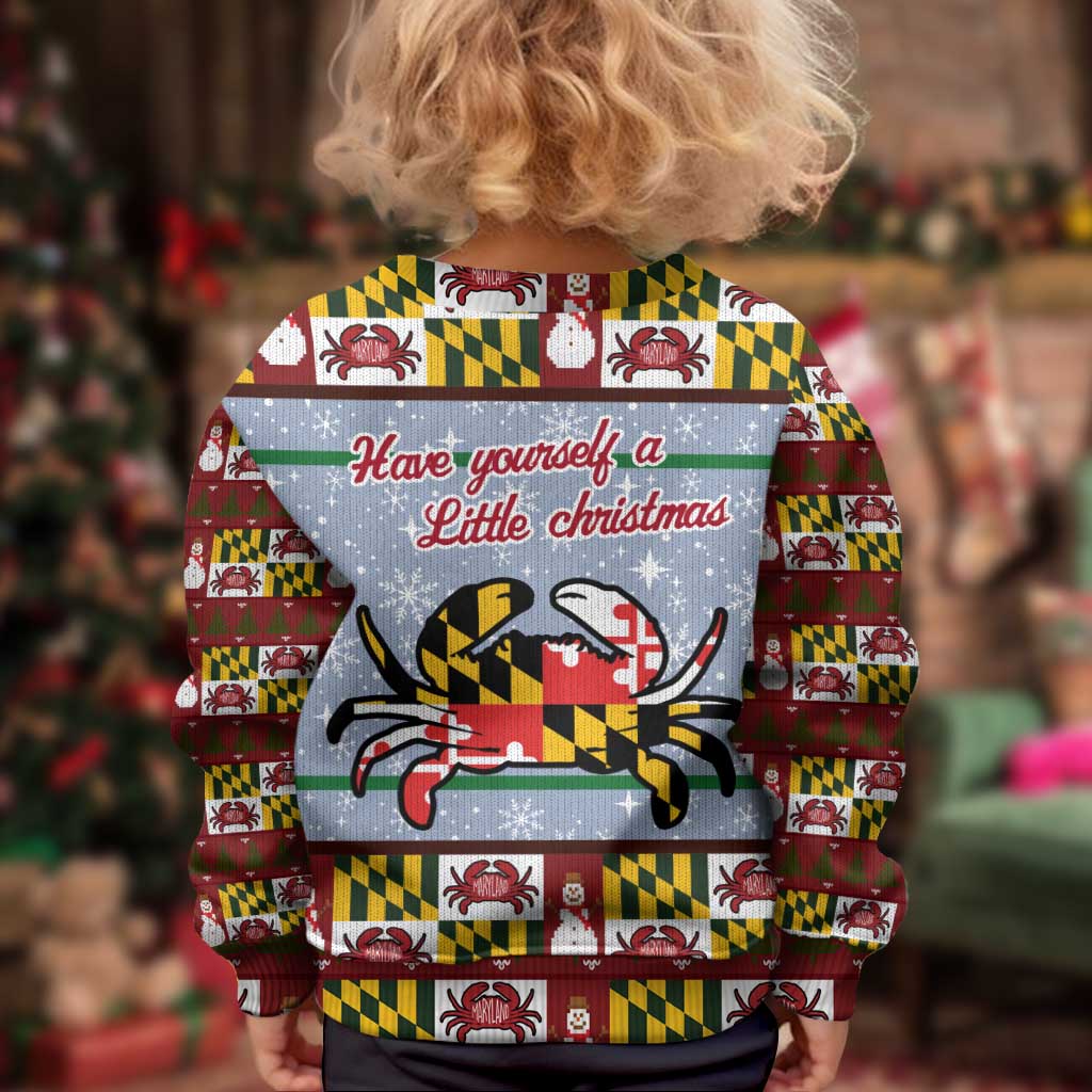 Maryland Symbols Christmas Kid Ugly Christmas Sweater Xmas Holiday Patterns - Wonder Print Shop