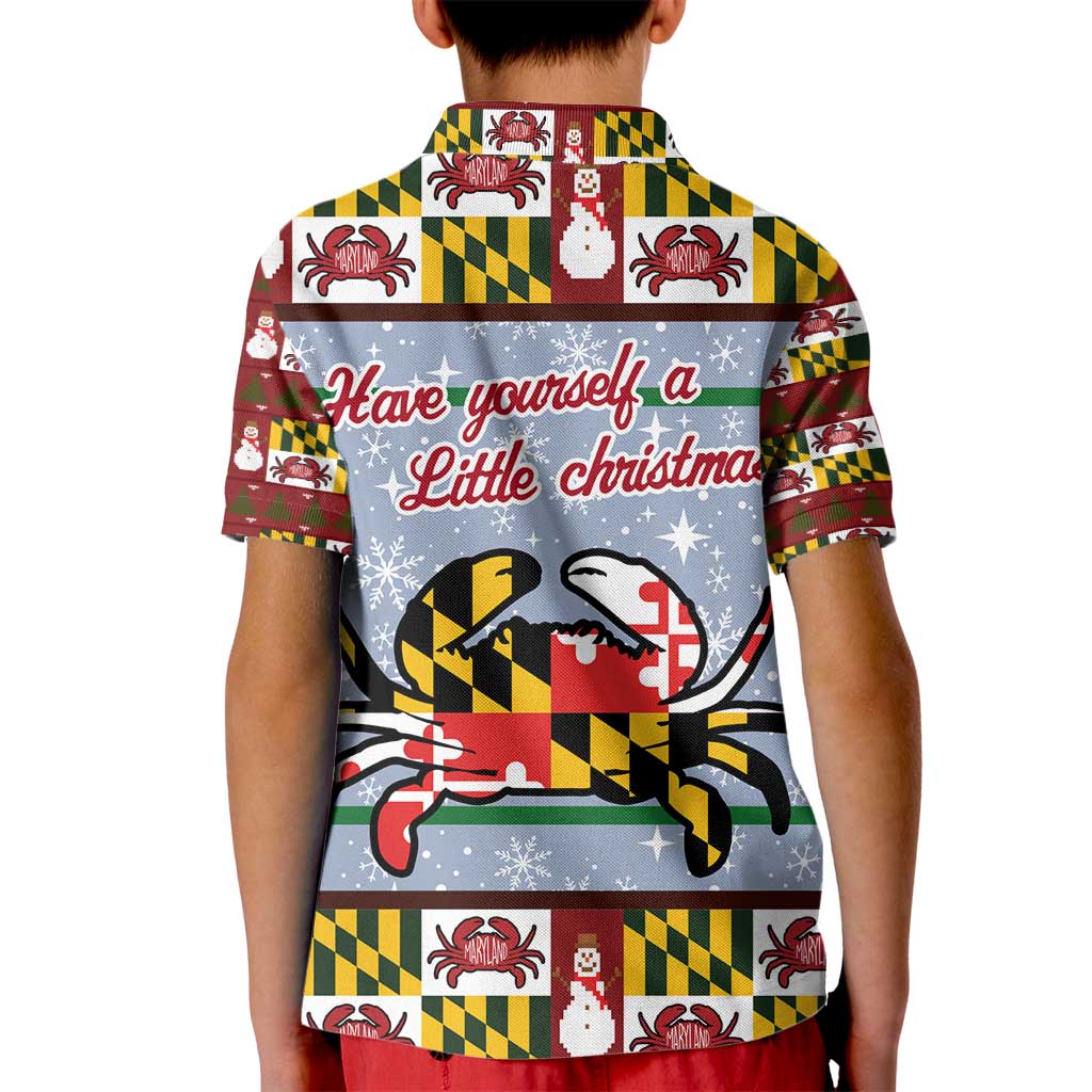 Maryland Symbols Christmas Kid Polo Shirt Xmas Holiday Patterns - Wonder Print Shop