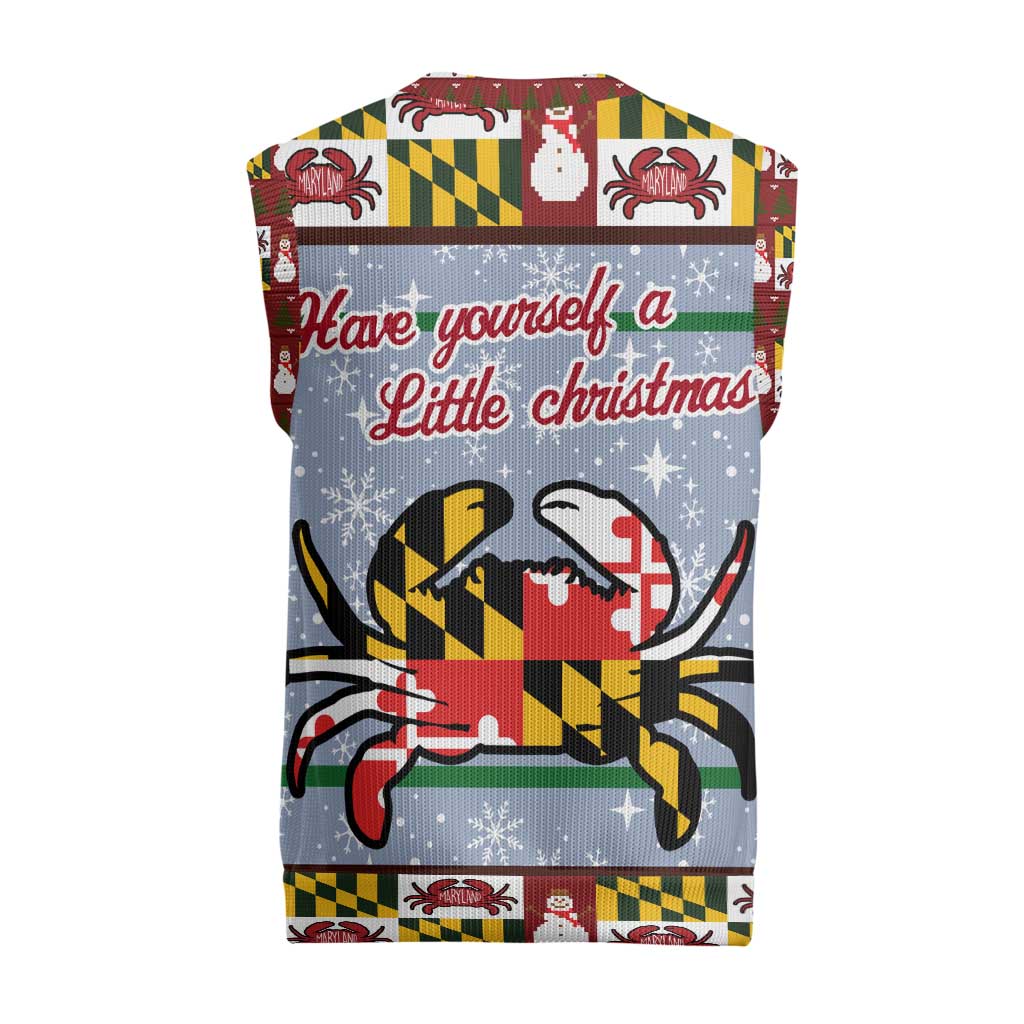 Maryland Symbols Christmas Knitted V-Neck Vest Xmas Holiday Patterns - Wonder Print Shop