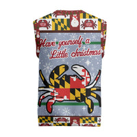 Maryland Symbols Christmas Knitted V-Neck Vest Xmas Holiday Patterns - Wonder Print Shop
