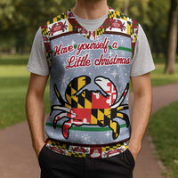 Maryland Symbols Christmas Knitted V-Neck Vest Xmas Holiday Patterns - Wonder Print Shop