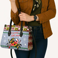 Maryland Symbols Christmas Leather Bag Xmas Holiday Patterns - Wonder Print Shop