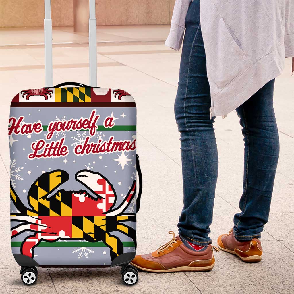 Maryland Symbols Christmas Luggage Cover Xmas Holiday Patterns - Wonder Print Shop