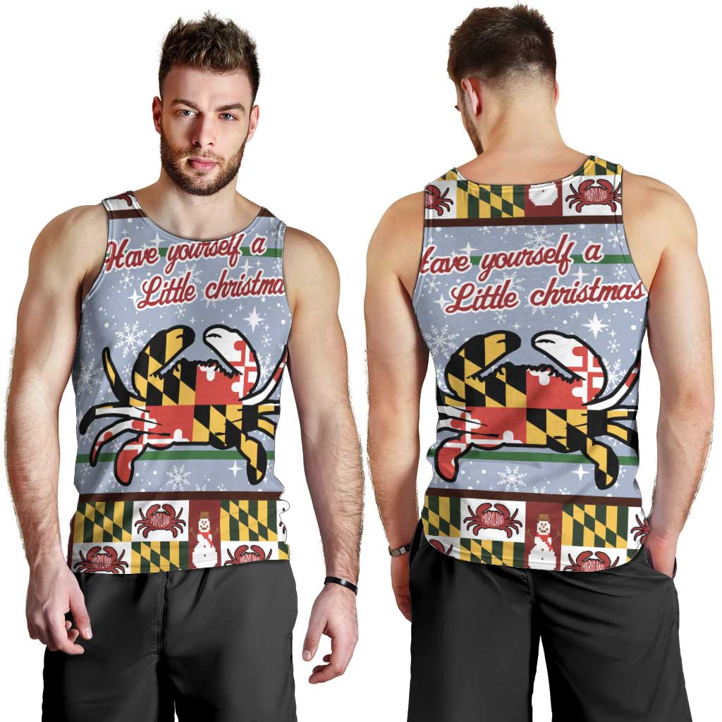 Maryland Symbols Christmas Men Tank Top Xmas Holiday Patterns - Wonder Print Shop