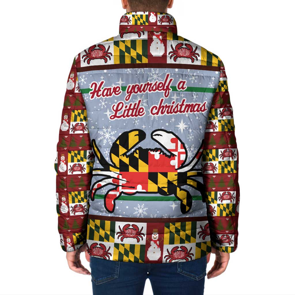 Maryland Symbols Christmas Padded Jacket Xmas Holiday Patterns - Wonder Print Shop
