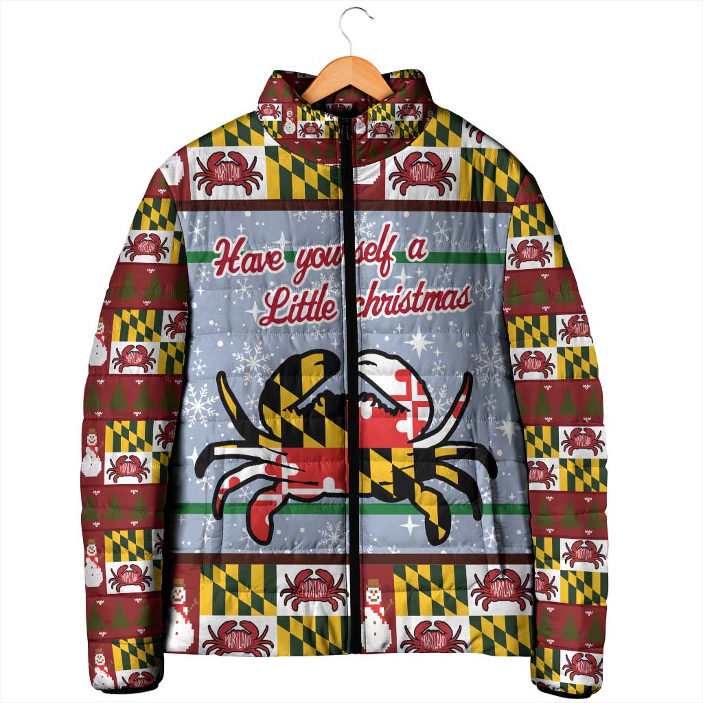 Maryland Symbols Christmas Padded Jacket Xmas Holiday Patterns - Wonder Print Shop
