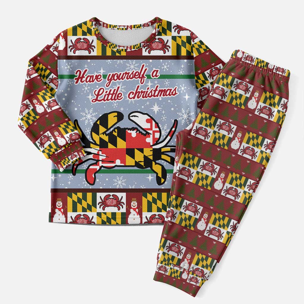 Maryland Symbols Christmas Pajama Set Xmas Holiday Patterns - Wonder Print Shop