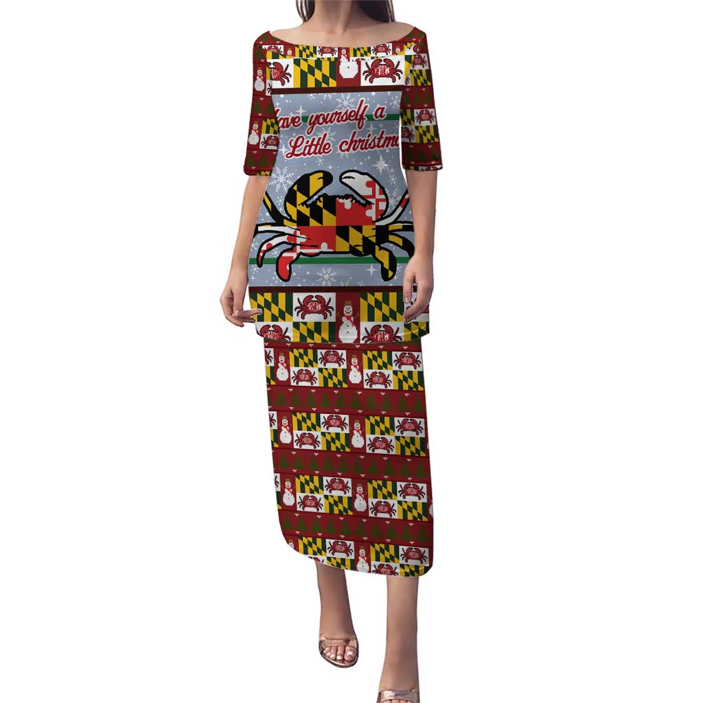 Maryland Symbols Christmas Puletasi Xmas Holiday Patterns - Wonder Print Shop