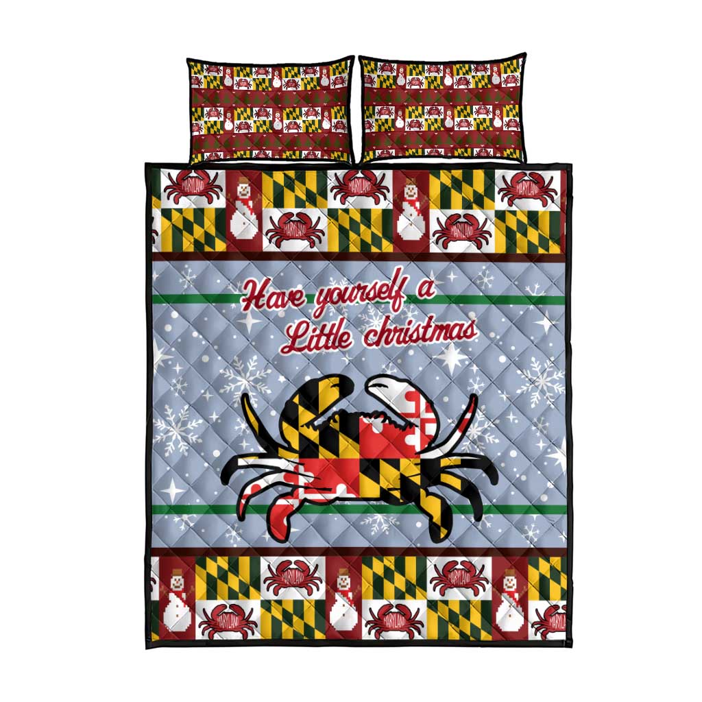 Maryland Symbols Christmas Quilt Bed Set Xmas Holiday Patterns - Wonder Print Shop