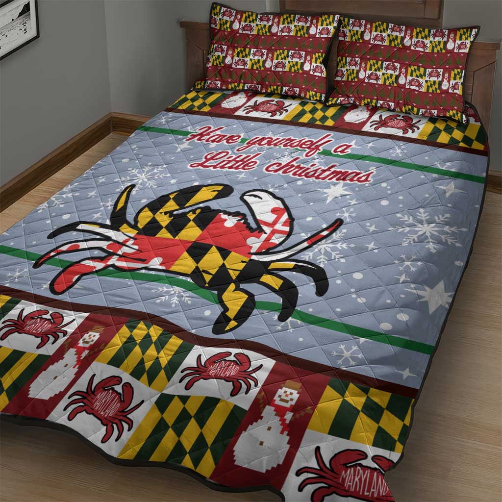 Maryland Symbols Christmas Quilt Bed Set Xmas Holiday Patterns - Wonder Print Shop