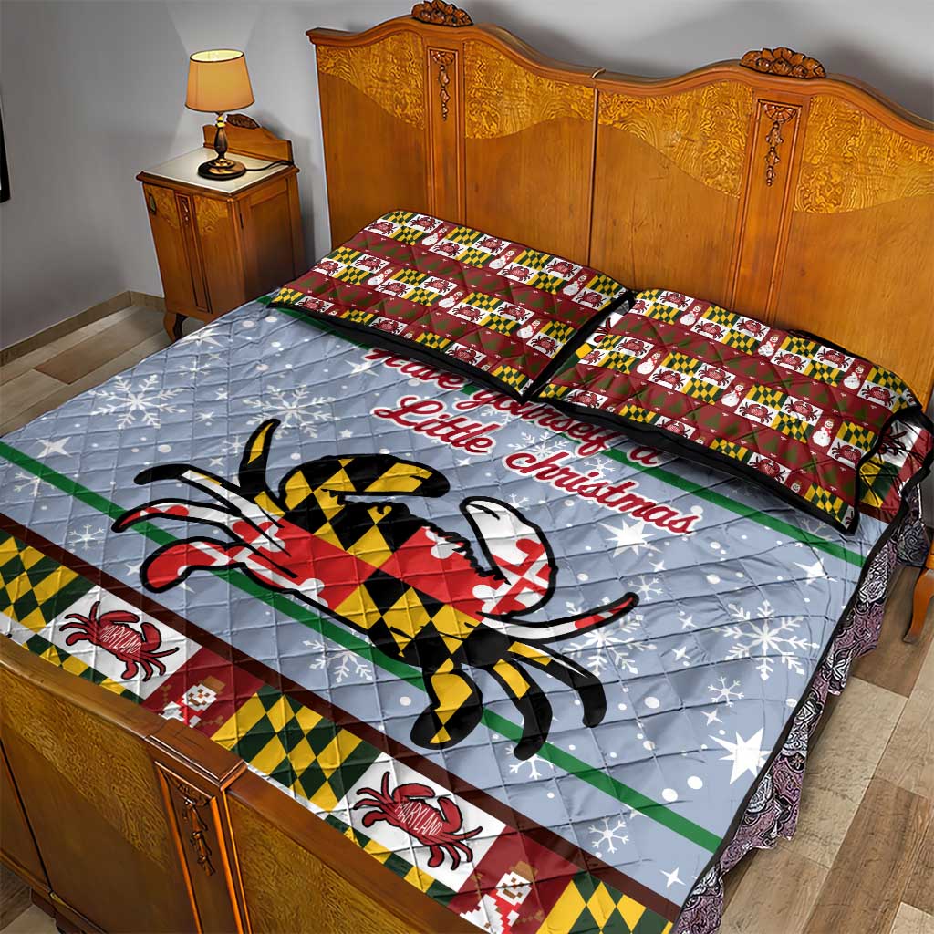 Maryland Symbols Christmas Quilt Bed Set Xmas Holiday Patterns - Wonder Print Shop