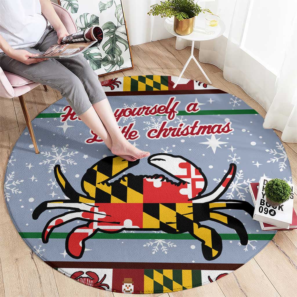Maryland Symbols Christmas Round Carpet Xmas Holiday Patterns - Wonder Print Shop