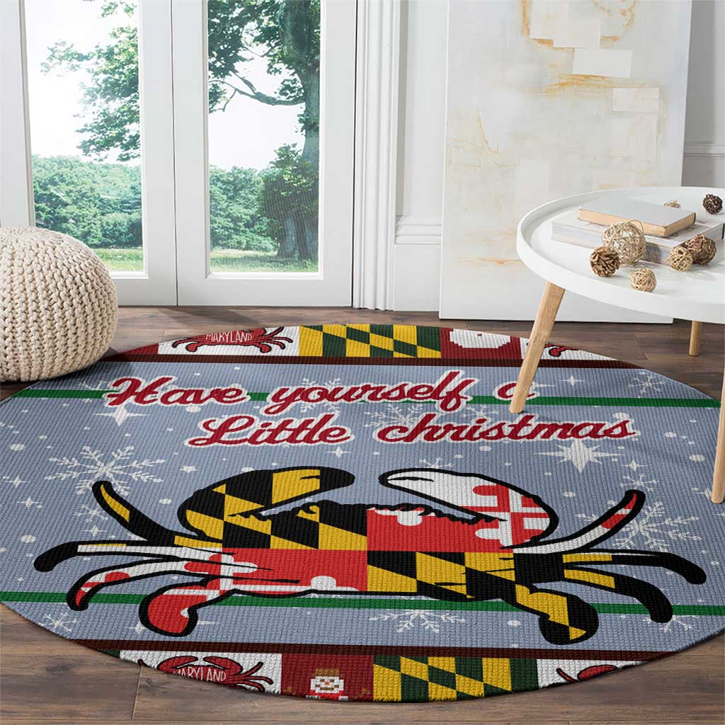 Maryland Symbols Christmas Round Carpet Xmas Holiday Patterns - Wonder Print Shop
